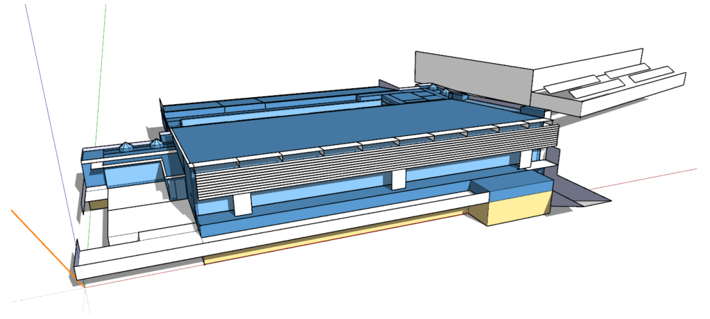 imatge exterior del model generat de la piscina municipal de Roses